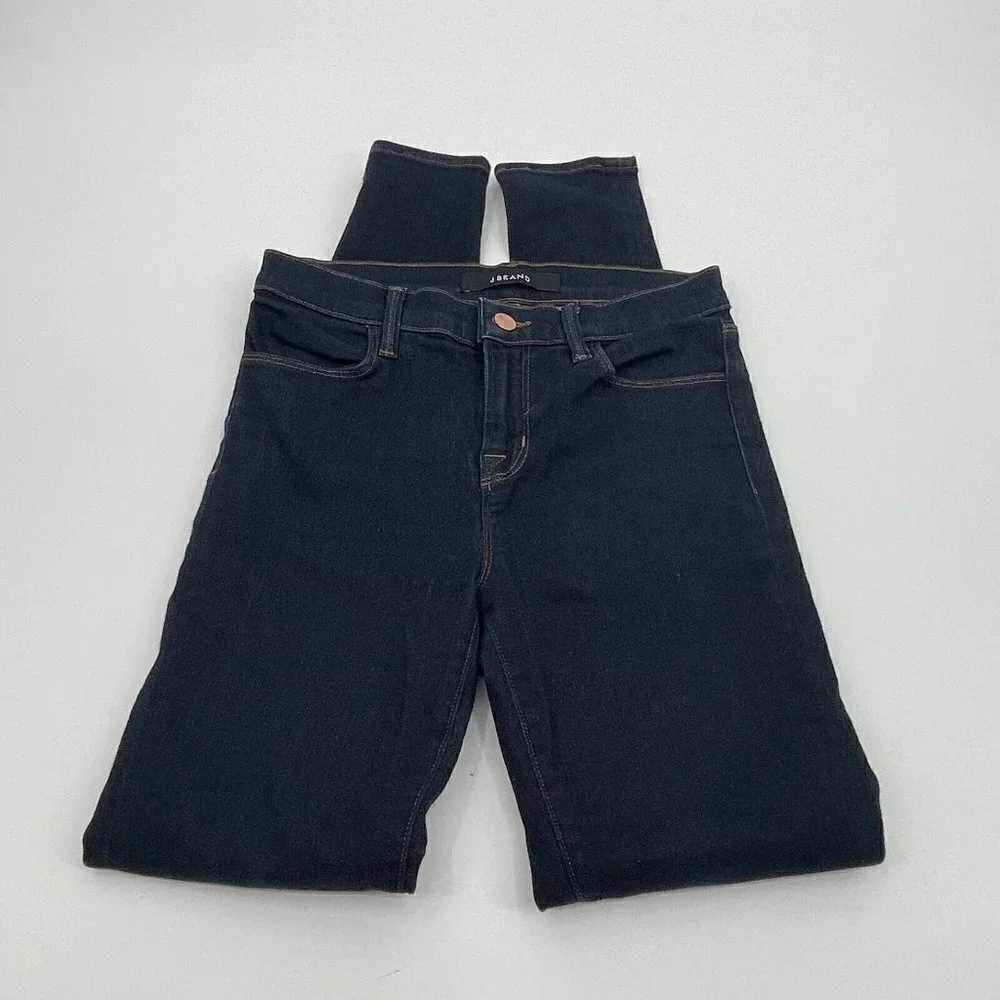 J Brand Womens Jeans 26 High Rise Skinny Denim Dark Blue Casual Stretchy Comfort
